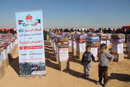 الرحمة العالمة تسيِّر قافلة للاجئين السوريين في الأردن